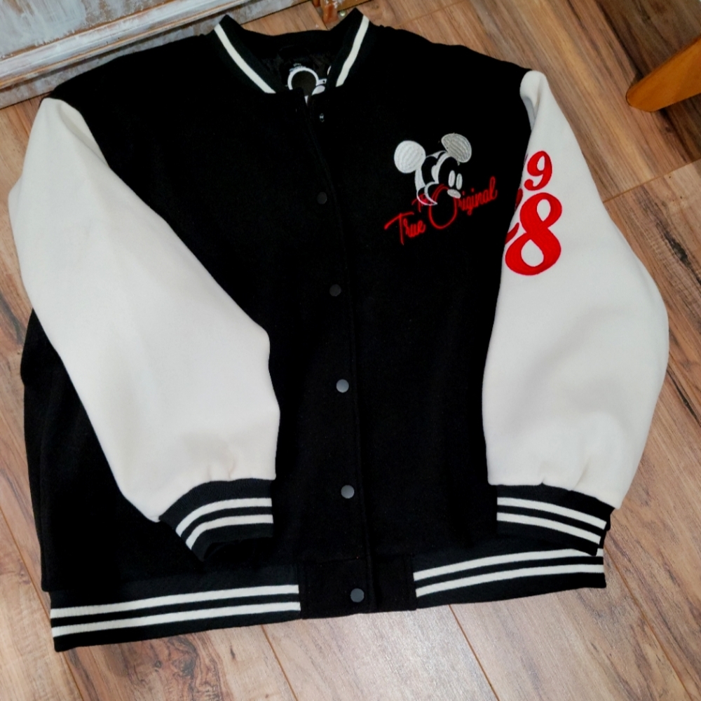 NWT Disney's Women's Mickey Mouse Varsity/ Letterman Style Jacket - Picture 2 of 5
